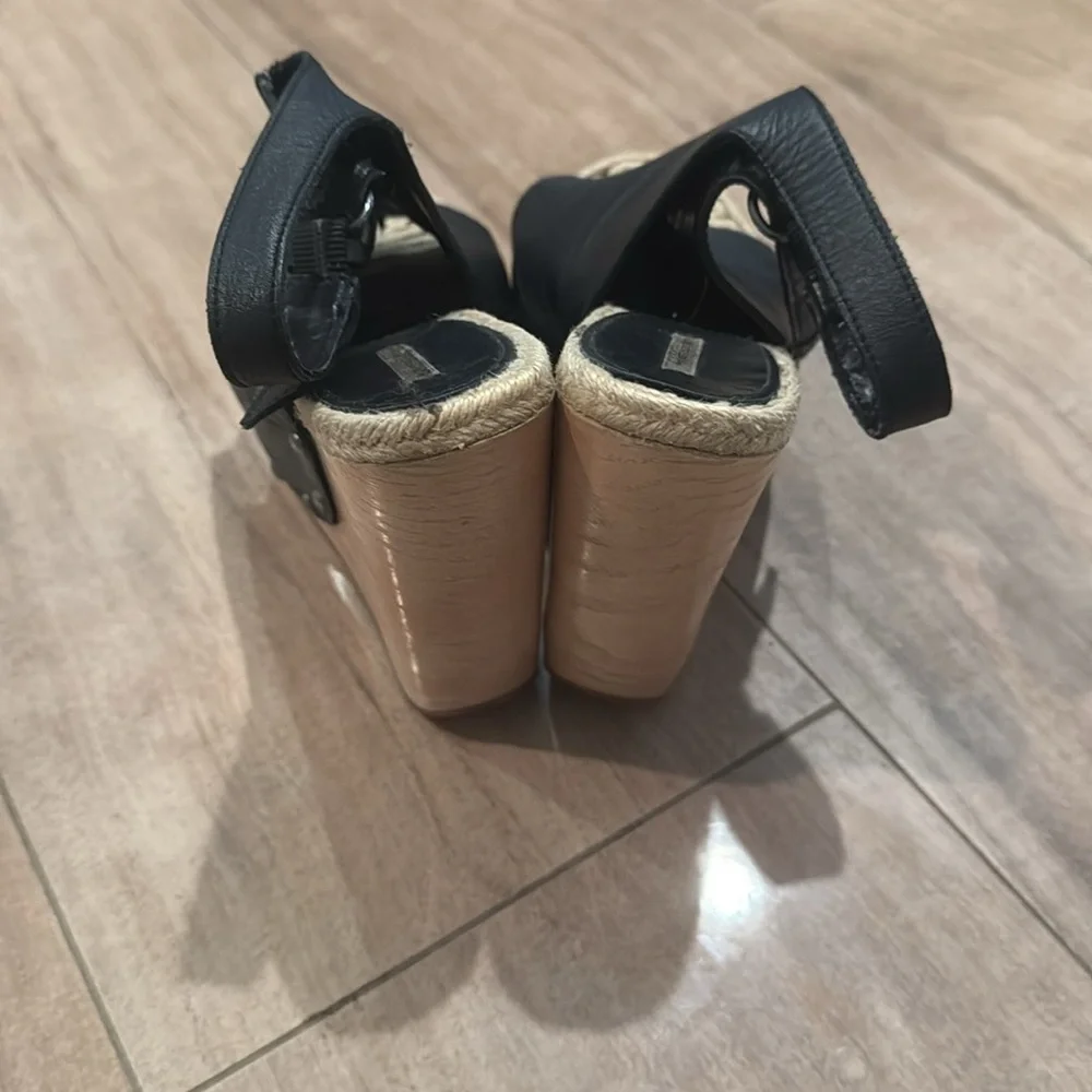 Max studio Shoes Women s Size 6 Black Camilla Wedge platform Open Toe Sandals - Picture 4 of 10